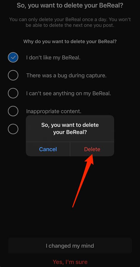 Delete a RealMoji Tap the RealMoji reactions under your BeReal. . Does bereal notify if you delete a comment